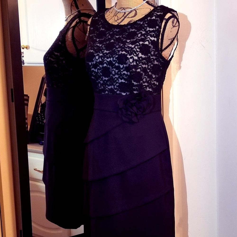 NWT black lace top dress by Connected Apparel